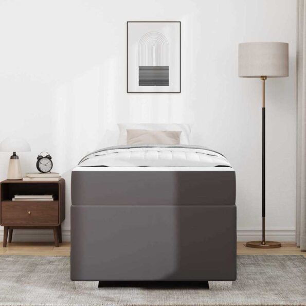 vidaXL Rám postele Iný Sivá 90 x 190 cm Umelá koža – Obrázok 2