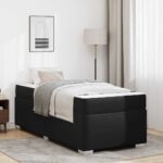 vidaXL Rám postele Iný Čierna 90 x 200 cm Umelá koža