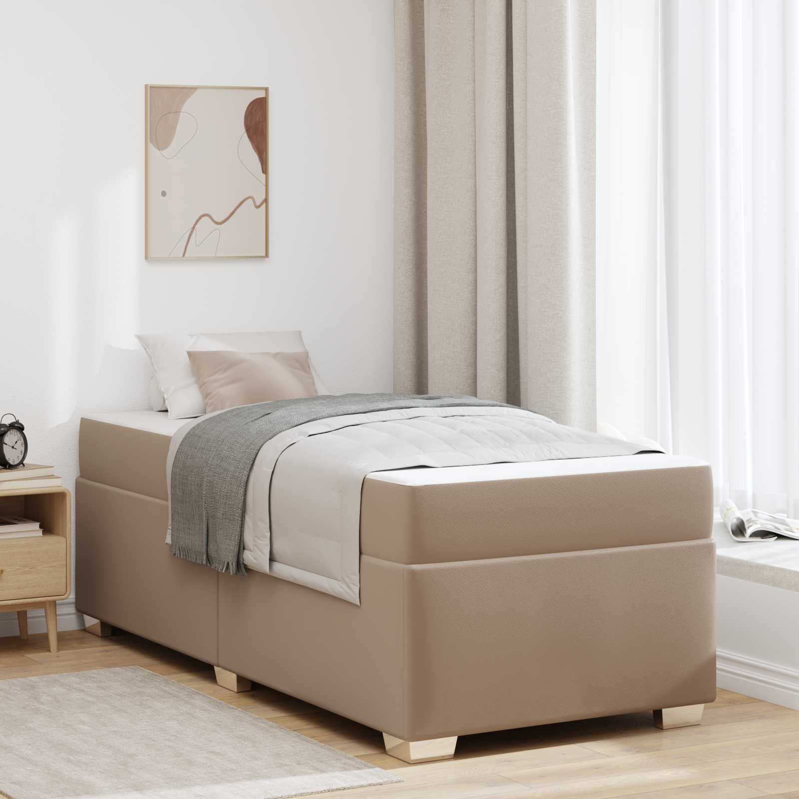 3399225_1.jpg vidaXL Rám postele s matracmi Kapučínová 90 x 200 cm látka – Obrázok 1