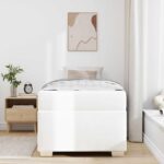 vidaXL Rám postele Iný Biela 100 x 200 cm Umelá koža – Obrázok 4