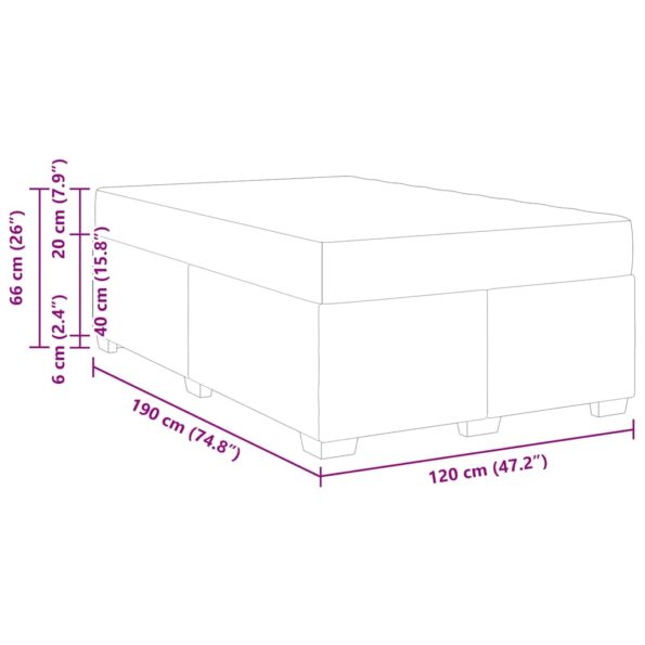 vidaXL Rám postele Iný Sivá 120 x 190 cm Umelá koža – Obrázok 9