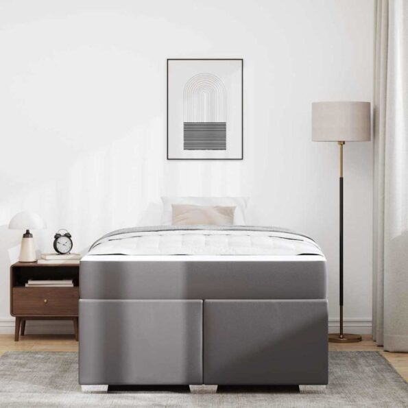 vidaXL Rám postele Iný Sivá 120 x 190 cm Umelá koža – Obrázok 2