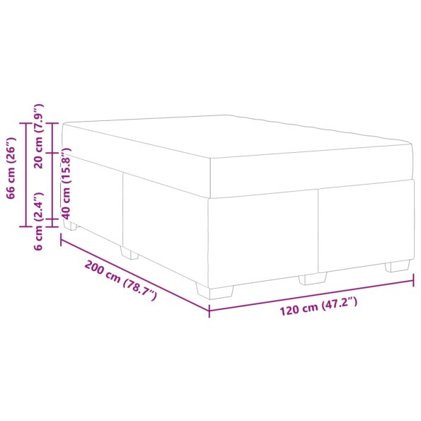 vidaXL Rám postele Iný Čierna 120 x 200 cm Umelá koža – Obrázok 12