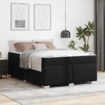 vidaXL Rám postele Iný Čierna 140 x 200 cm Umelá koža