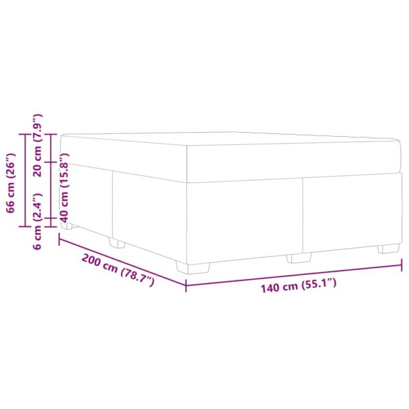 vidaXL Rám postele Iný Sivá 140 x 200 cm Umelá koža – Obrázok 9
