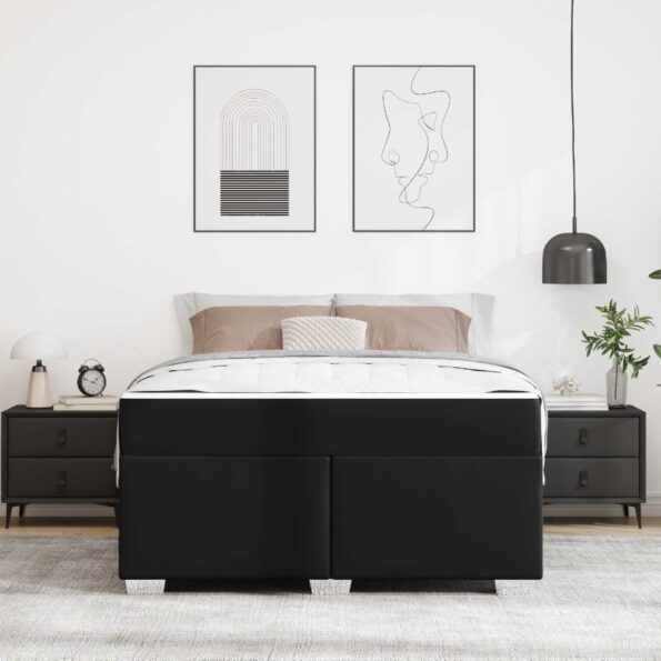 vidaXL Rám postele s matracmi Čierna 160 x 200 cm látka – Obrázok 4