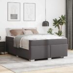 vidaXL Rám postele Iný Sivá 160 x 200 cm Umelá koža