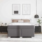 vidaXL Rám postele Iný Sivá 160 x 200 cm Umelá koža – Obrázok 2