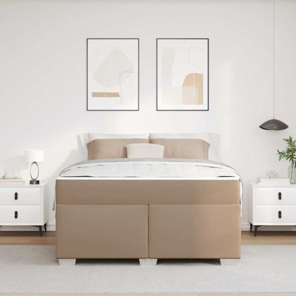 vidaXL Rám postele s matracmi Kapučínová 160 x 200 cm látka – Obrázok 2