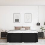vidaXL Rám postele Iný Čierna 200 x 200 cm Umelá koža – Obrázok 2