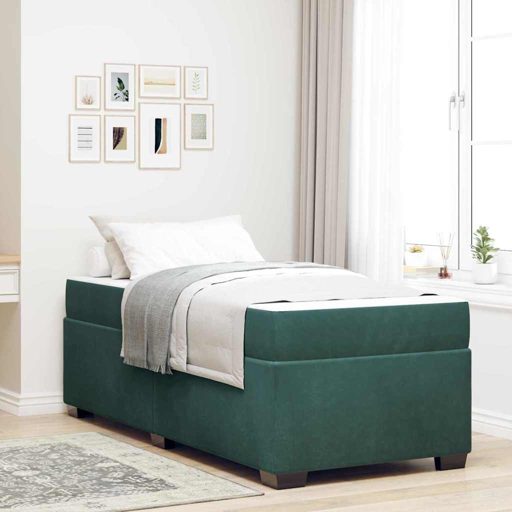 3399257_1.jpg vidaXL Rám postele s matracmi Tmavozelená 80 x 200 cm látka – Obrázok 1