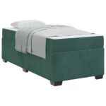 vidaXL Rám postele s matracmi Tmavozelená 80 x 200 cm látka – Obrázok 10