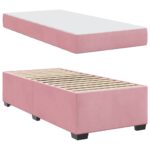 vidaXL Rám postele s matracmi Ružová 90 x 200 cm látka – Obrázok 3