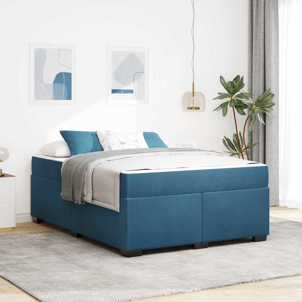 3399294_1.jpg vidaXL Rám postele s matracmi Tmavomodrá 140 x 200 cm látka – Obrázok 1