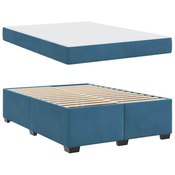 vidaXL Rám postele s matracmi Tmavomodrá 140 x 200 cm látka – Obrázok 3