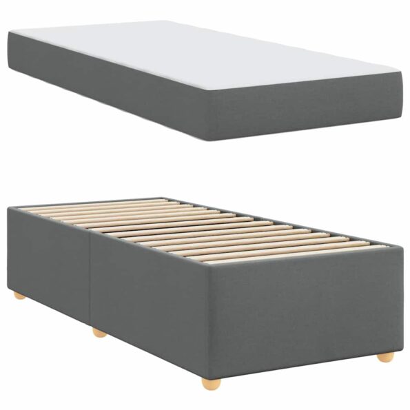vidaXL Rám postele s matracmi Tmavo šedá 80 x 200 cm látka – Obrázok 3