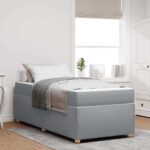 vidaXL Rám postele s matracom Iný Svetlosivá 100 x 200 cm látka