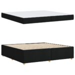 vidaXL Rám postele s matracom Iný Čierna 200 x 200 cm látka – Obrázok 3