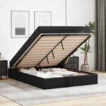 vidaXL Rám postele s matracom Iný Čierna 140 x 200 cm Umelá koža – Obrázok 4