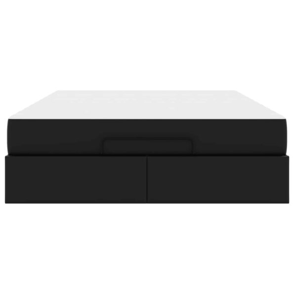 vidaXL Rám postele s matracom Iný Čierna 140 x 200 cm Umelá koža – Obrázok 7