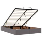 vidaXL Rám postele s matracom Iný Sivá 140 x 200 cm Umelá koža – Obrázok 12