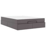 vidaXL Rám postele s matracom Iný Sivá 140 x 200 cm Umelá koža – Obrázok 2