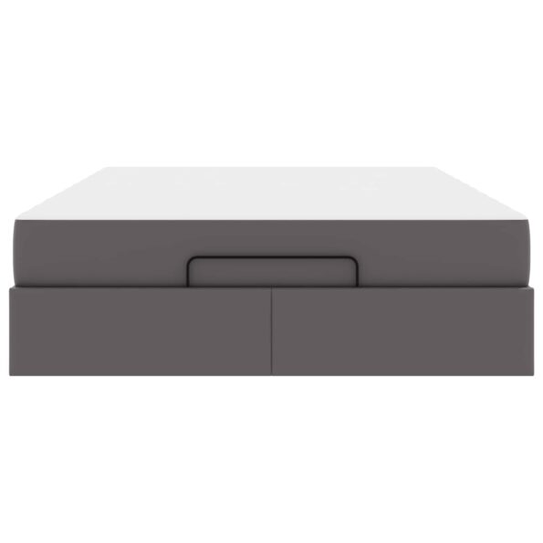 vidaXL Rám postele s matracom Iný Sivá 140 x 200 cm Umelá koža – Obrázok 7