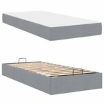 vidaXL Rám postele Svetlosivá 90 x 200 cm látka – Obrázok 5