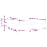 vidaXL Rám postele Iný s úložiskom Čierna 180 x 200 cm látka – Obrázok 13