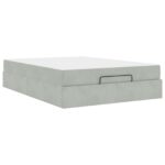 vidaXL Rám postele Iný Svetlosivá 160 x 200 cm Zamat – Obrázok 2