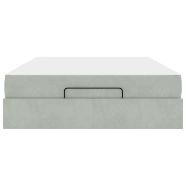 vidaXL Rám postele Iný Svetlosivá 160 x 200 cm Zamat – Obrázok 6