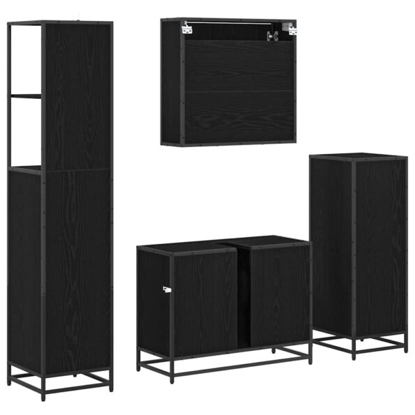 vidaXL Sada kúpeľňového nábytku 4 pcs Čierny dub 80 x 33 x 60 cm – Obrázok 10