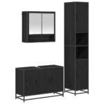 vidaXL Sada kúpeľňového nábytku 3 pcs Čierny dub Kompozitné drevo – Obrázok 2