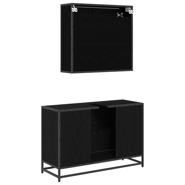 vidaXL Sada kúpeľňového nábytku 2 pcs Čierny dub Kompozitné drevo – Obrázok 9