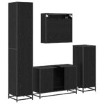 vidaXL Sada kúpeľňového nábytku 4 pcs Čierny dub Kompozitné drevo – Obrázok 10