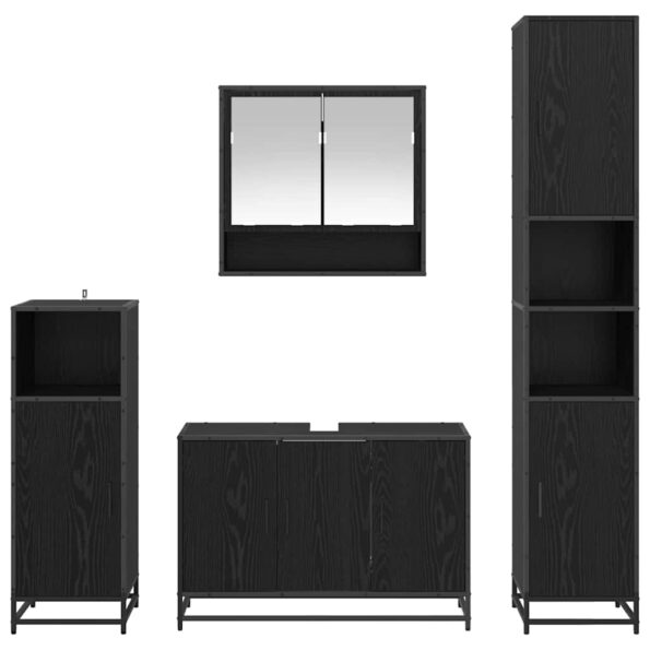 vidaXL Sada kúpeľňového nábytku 4 pcs Čierny dub Kompozitné drevo – Obrázok 9
