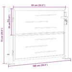 vidaXL Záhradná brána so zámkom Strieborná 100 x 75 cm Nerezová oceľ – Obrázok 12