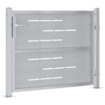 vidaXL Záhradná brána so zámkom Strieborná 100 x 75 cm Nerezová oceľ – Obrázok 6