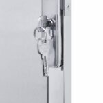 vidaXL Záhradná brána so zámkom Strieborná 100 x 75 cm Nerezová oceľ – Obrázok 7