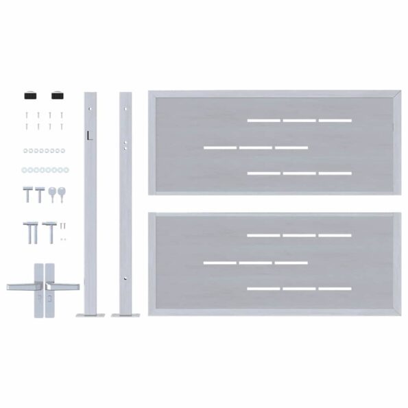 vidaXL Záhradná brána so zámkom Strieborná 100 x 75 cm Nerezová oceľ – Obrázok 9