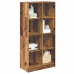 vidaXL Highboard Staré drevo 68 x 37 x 142 cm Kompozitné drevo – Obrázok 3