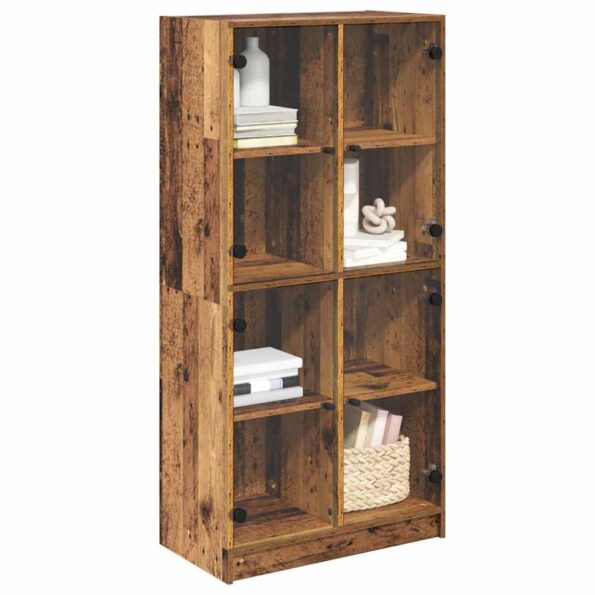 vidaXL Highboard Staré drevo 68 x 37 x 142 cm Kompozitné drevo – Obrázok 3