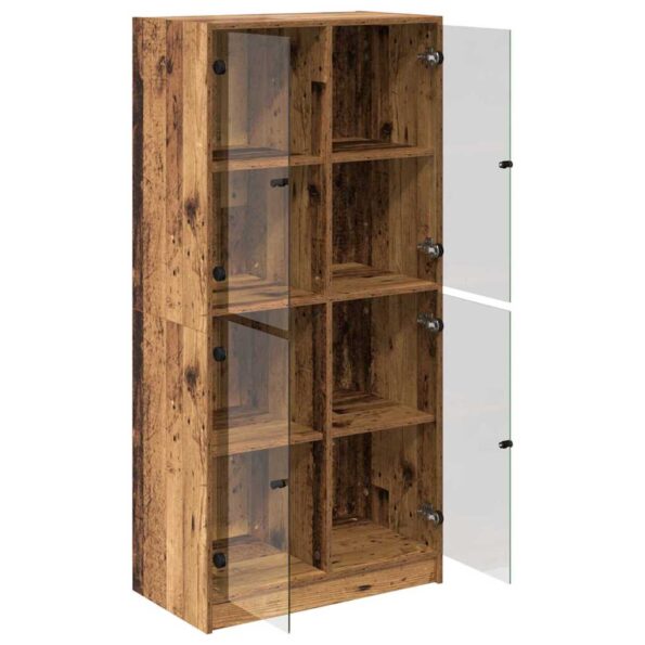 vidaXL Highboard Staré drevo 68 x 37 x 142 cm Kompozitné drevo – Obrázok 5