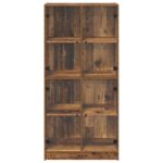 vidaXL Highboard Staré drevo 68 x 37 x 142 cm Kompozitné drevo – Obrázok 6
