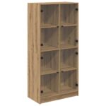 vidaXL Highboard Remeselný dub 68 x 37 x 142 cm Kompozitné drevo – Obrázok 2