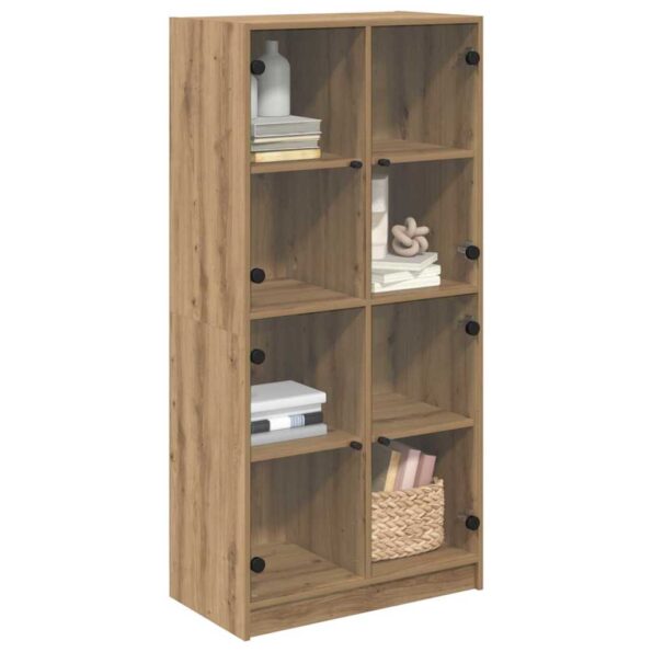 vidaXL Highboard Remeselný dub 68 x 37 x 142 cm Kompozitné drevo – Obrázok 3