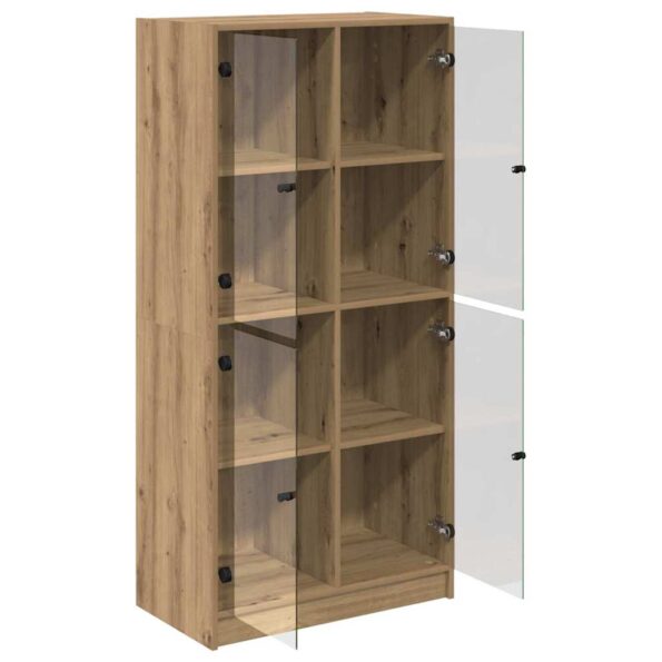 vidaXL Highboard Remeselný dub 68 x 37 x 142 cm Kompozitné drevo – Obrázok 5