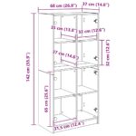 vidaXL Highboard Čierny dub 68 x 37 x 142 cm Kompozitné drevo – Obrázok 12