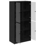 vidaXL Highboard Čierny dub 68 x 37 x 142 cm Kompozitné drevo – Obrázok 5