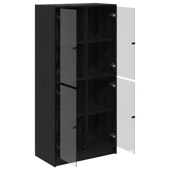 vidaXL Highboard Čierny dub 68 x 37 x 142 cm Kompozitné drevo – Obrázok 5